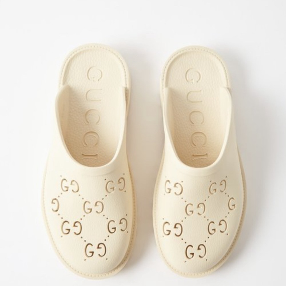 Gucci Perforated Slip On Sandals